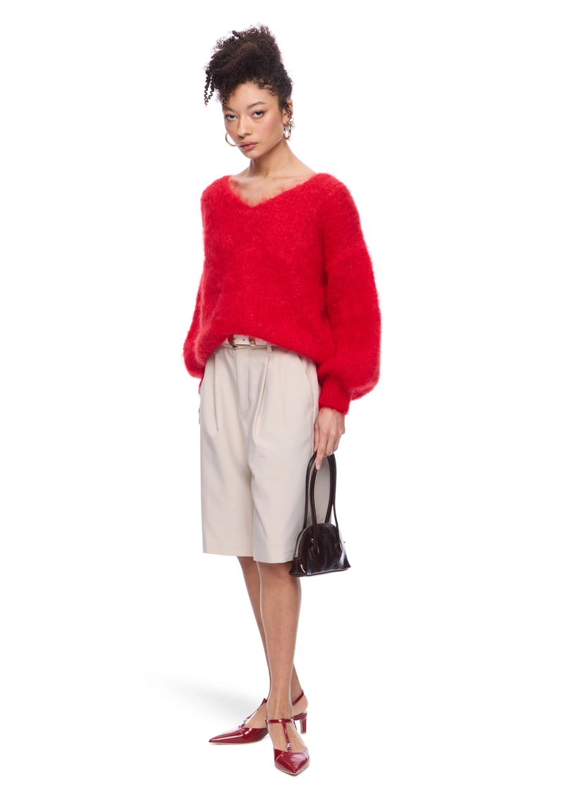 Milana Pullover in Lipstick Red - Image 6