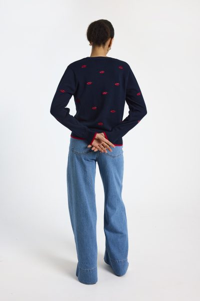Leila Lip Crewneck in navy - Image 2