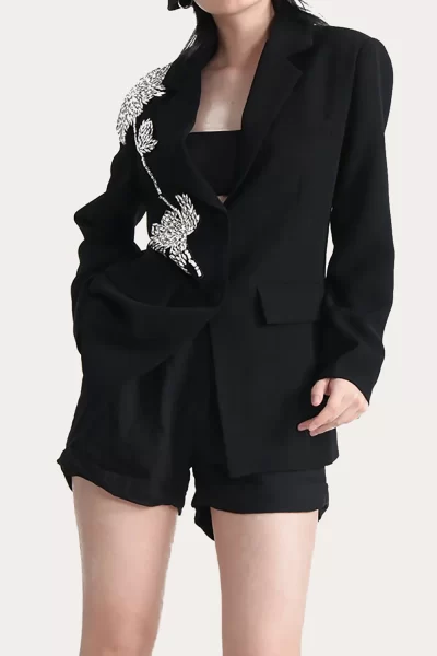 Rozom Beaded Loose Slim Blazer - Image 6