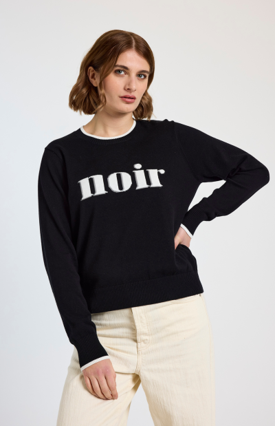 Frenchie Crew Neck in noir