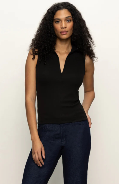 Treone Sleeveless Zip Mock Top