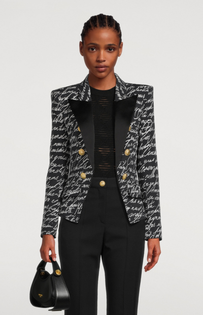 Tamela English Letter Print DB Blazer