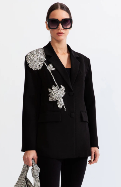 Rozom Beaded Loose Slim Blazer