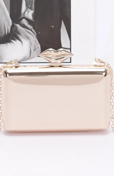 Tiffany Lip Metal Clutch in gold