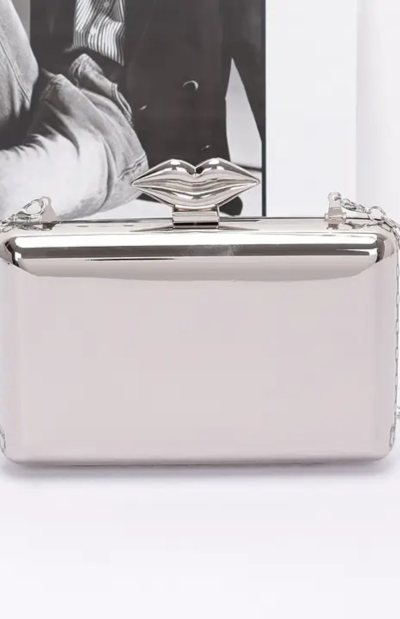 Tiffany Lip Metal Clutch in silver