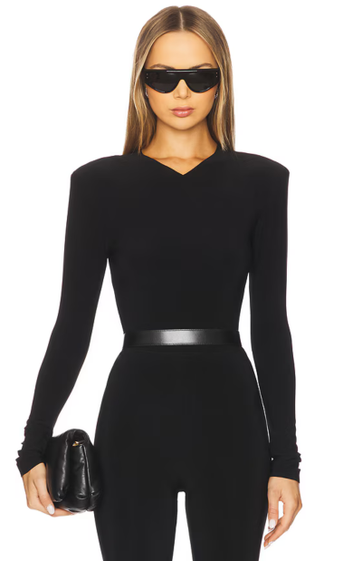 Elvie V-Neck Shoulder Pad Top
