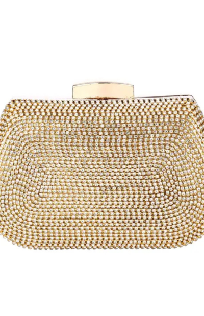 Jasmine Rhinestone Crystal Clutch in gold