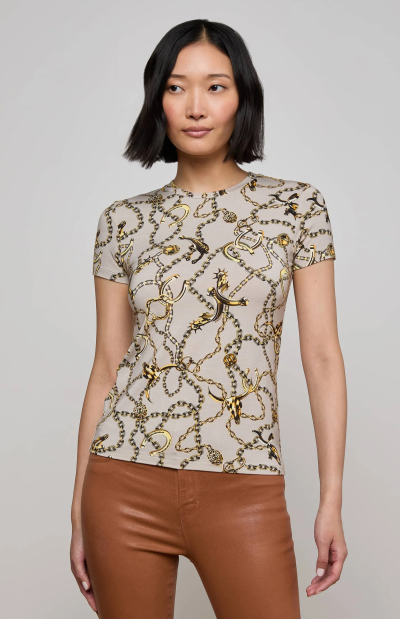 Ressi Fitted Tee in smoke chain