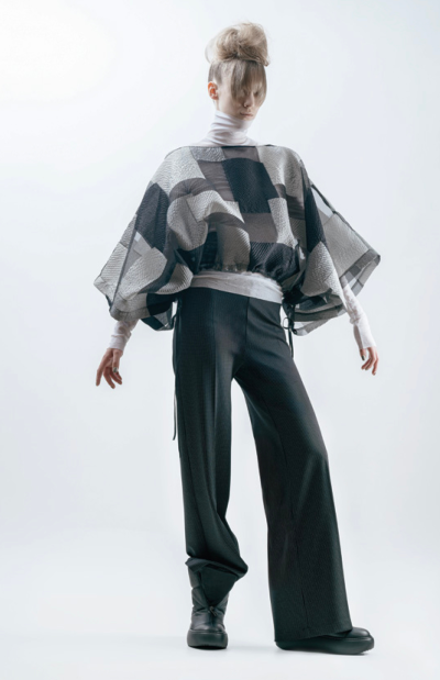 Buva Sheer Geometric Oversized Top