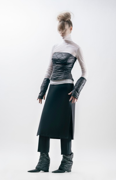 Rola8 Mesh Turtleneck in white