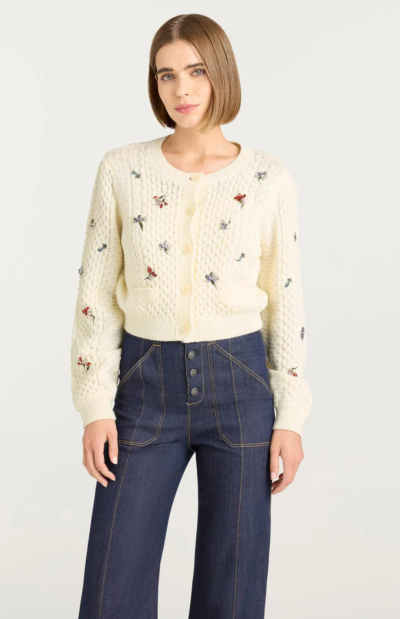 Rasa Cardigan in ivory multi