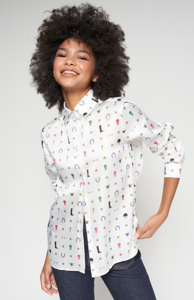 TEA EQUESTRIAN PRINT SHIRT - COMING'FALL25