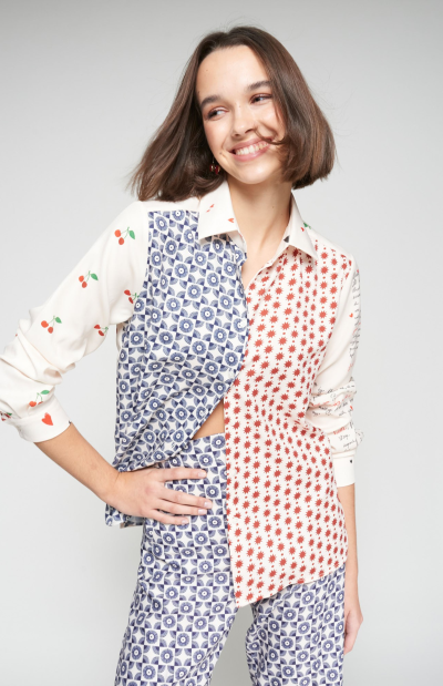TEA LOVE LETTERS PRINT SHIRT - COMING FALL'25