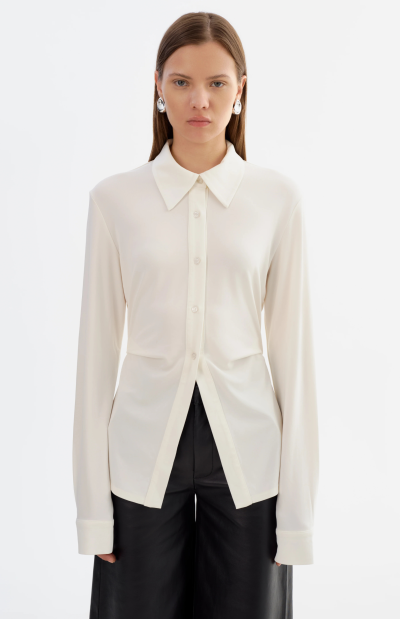 KAI Fitted Knit Shirt in white - coming soon
