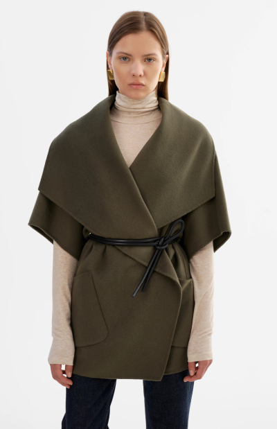 PENELOPE Wool Coat in dark olive - coming soon