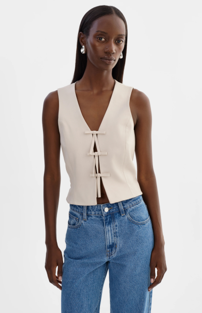 Bastina Vest in Whisper White