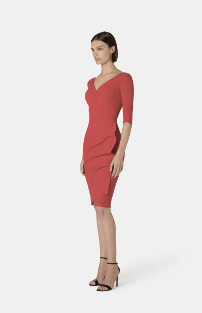 Florien mix dress in garnet - Image 3