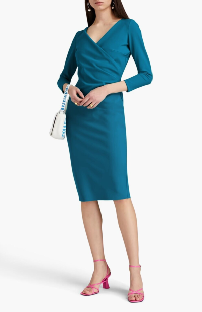 florien mix dress in teal blue