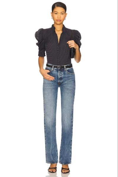 Gillian Top in navy multi - Image 3