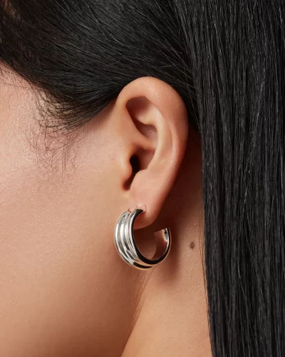 Lennon Hoops in silver - Image 2