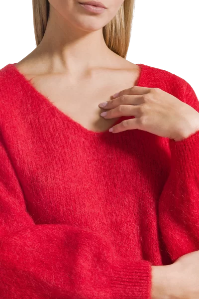 Milana Pullover in Lipstick Red - Image 3