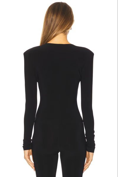 Elvie V-Neck Shoulder Pad Top - Image 3
