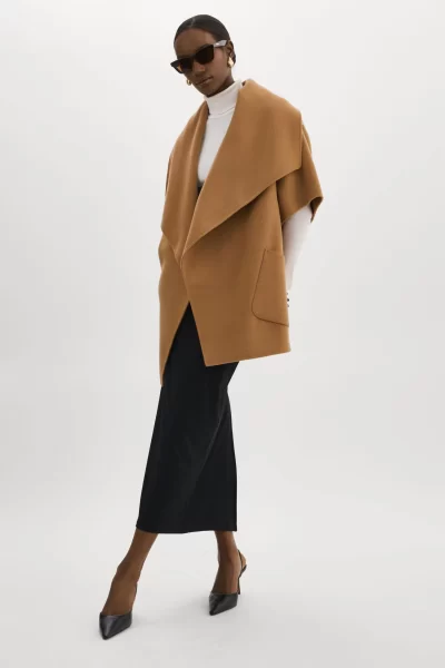 PENELOPE Wool Coat in camel - coming soon - Image 7