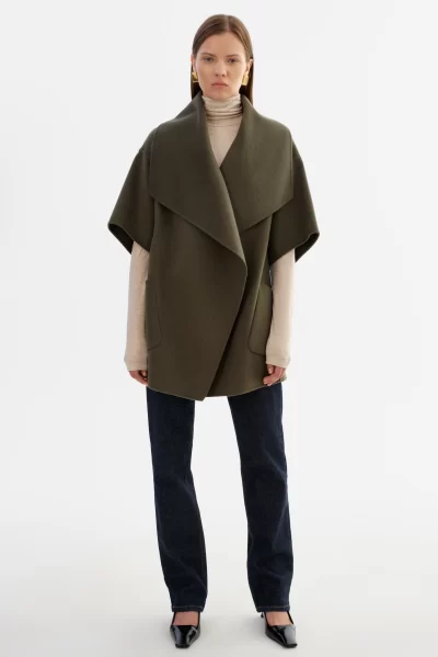 PENELOPE Wool Coat in dark olive - coming soon - Image 6