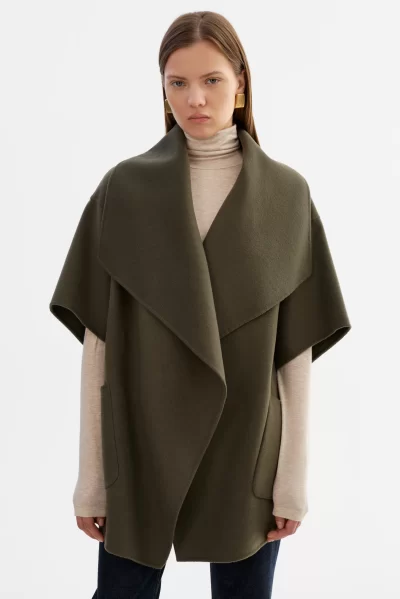 PENELOPE Wool Coat in dark olive - coming soon - Image 5
