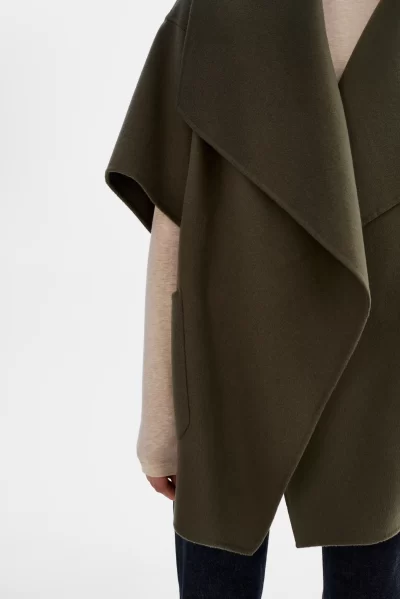 PENELOPE Wool Coat in dark olive - coming soon - Image 4