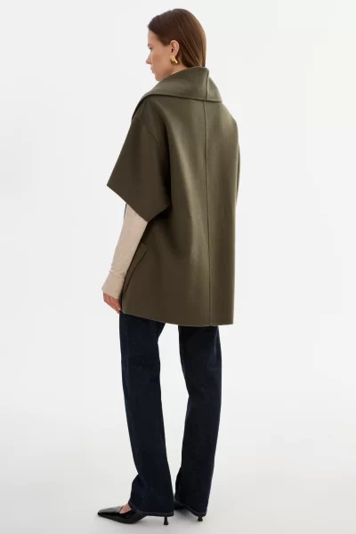 PENELOPE Wool Coat in dark olive - coming soon - Image 2