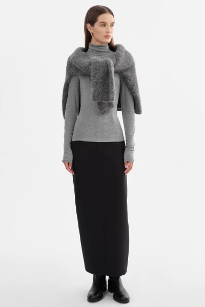 SADIE Long Sleeve Turtleneck in heather grey - coming soon - Image 4