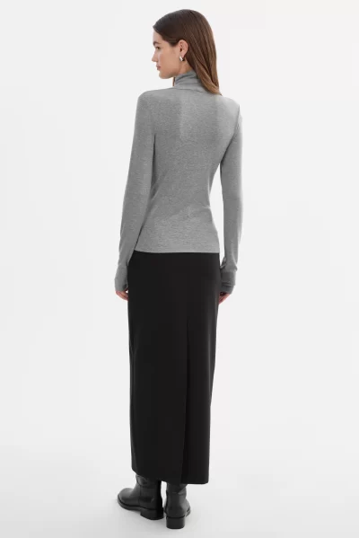 SADIE Long Sleeve Turtleneck in heather grey - coming soon - Image 2
