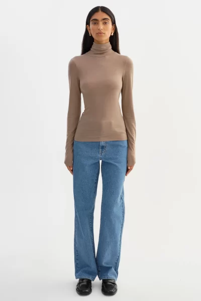 SADIE Long Sleeve Turtleneck in taupe - coming soon - Image 7
