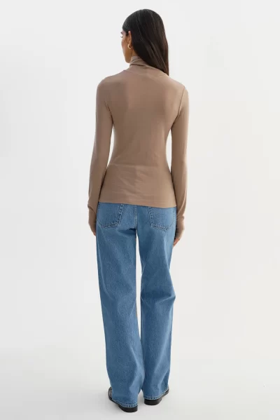 SADIE Long Sleeve Turtleneck in taupe - coming soon - Image 3