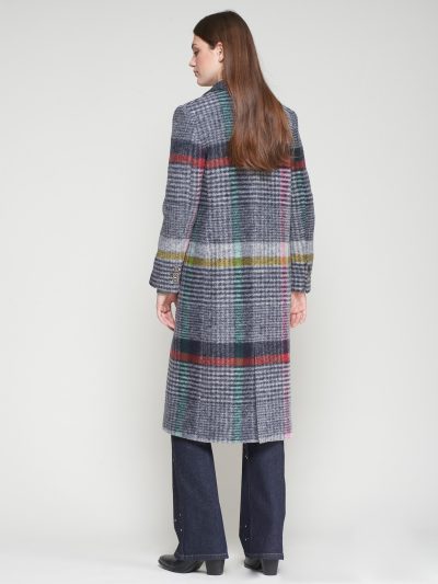KATHERIN MULTICOLOR CHECKED LONG COAT - coming fall'25 - Image 4