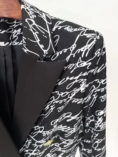 Tamela English Letter Print DB Blazer - Image 4