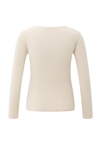 Taleen Fine knitted top in chalk - Image 3