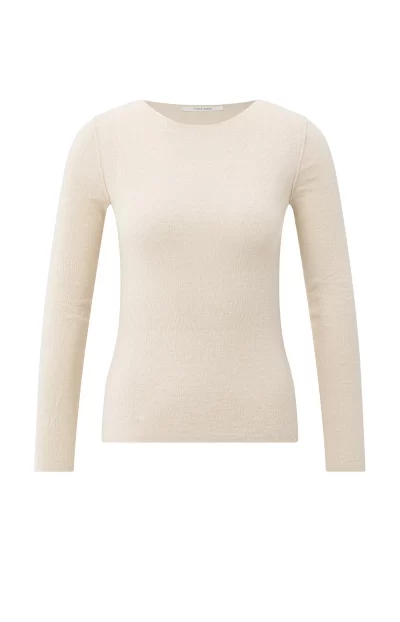 Taleen Fine knitted top in chalk - Image 8