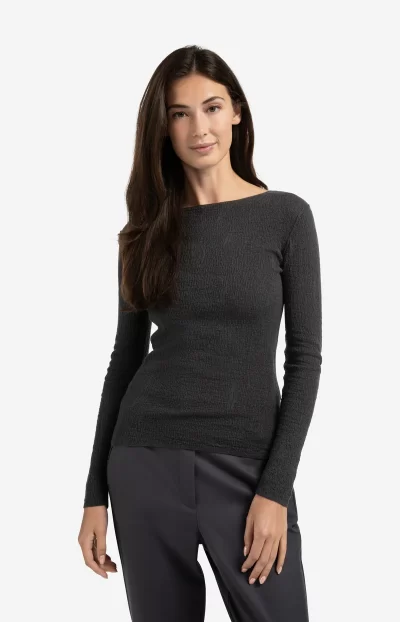 Taleen Fine knitted top in oyster - Image 7