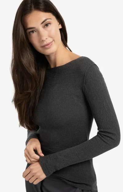 Taleen Fine knitted top in oyster - Image 5