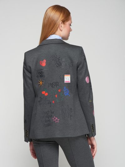 HELEN GRAFFITI JACKET IN DARK GREY - COMING FALL'25 - Image 3