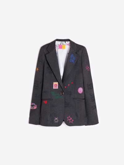HELEN GRAFFITI JACKET IN DARK GREY - COMING FALL'25 - Image 2