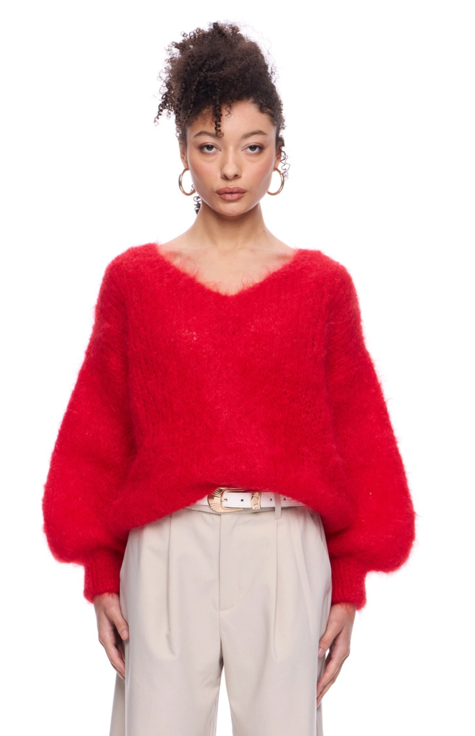 Milana Pullover in Lipstick Red