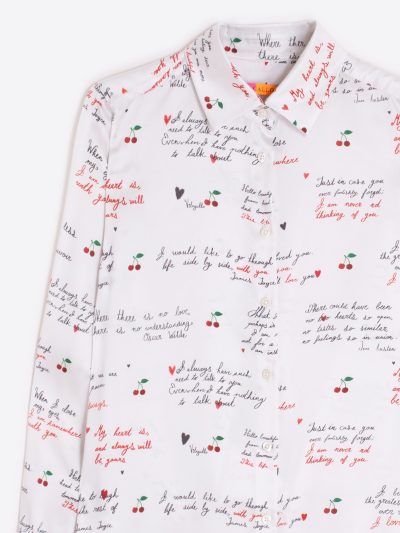 TEA CHERRY AND LETTERS SHIRT - COMING FALL'25 - Image 2