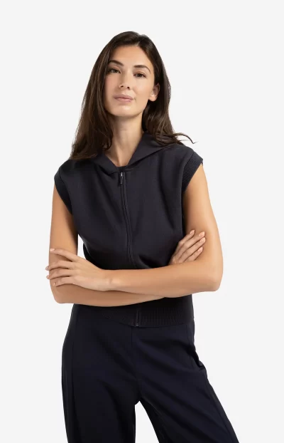 Harlee Sleeveless hoodie inwell blue - Image 8