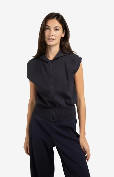 Harlee Sleeveless hoodie inwell blue - Image 6