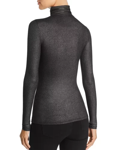 Sayla Metallic Turtleneck in noir - Image 2