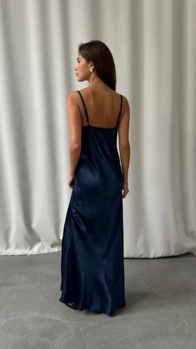 Alena Satin Dress - Deep Navy - coming soon - Image 6