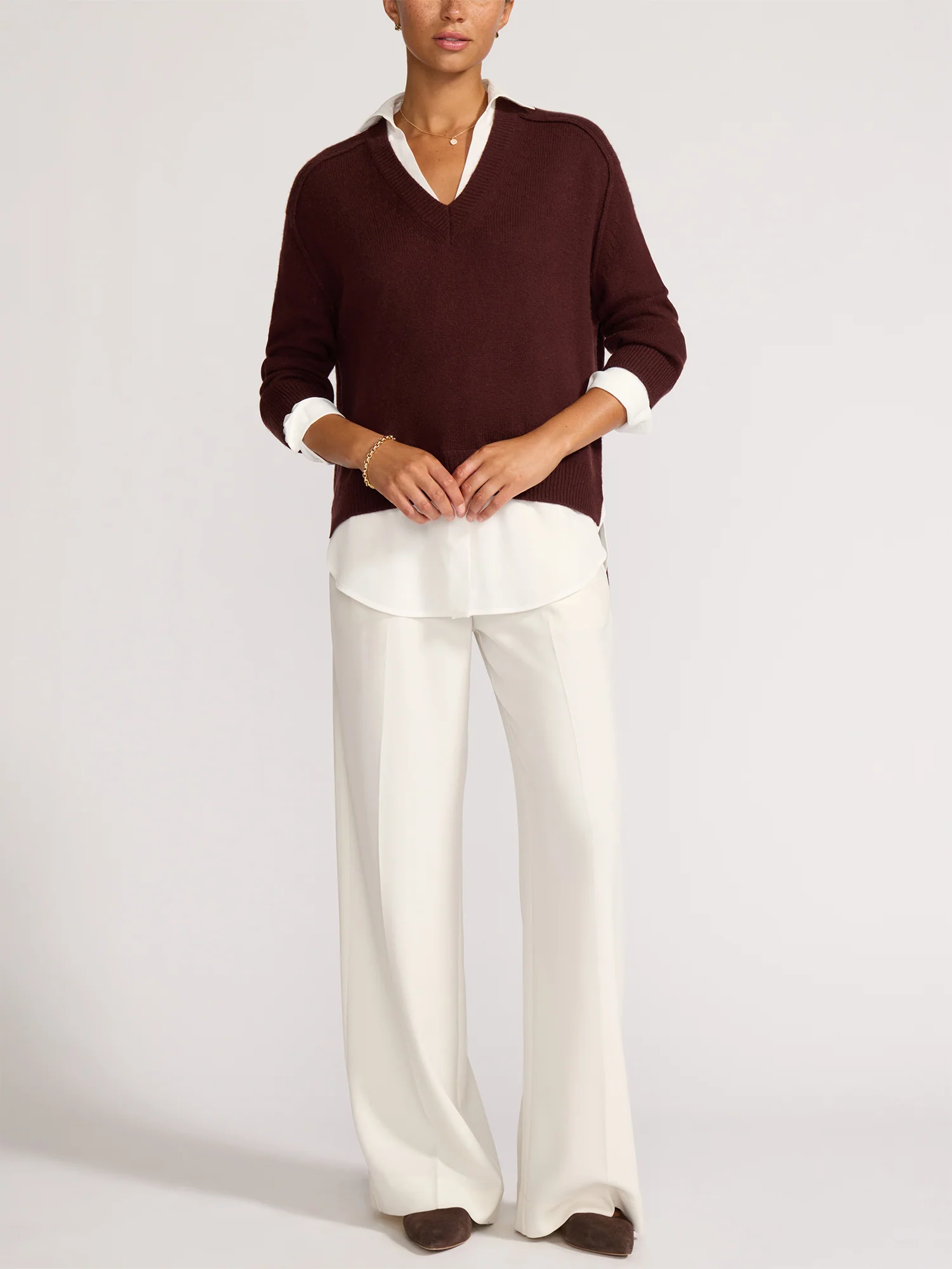 Layered V-Neck Pullover - Image 2